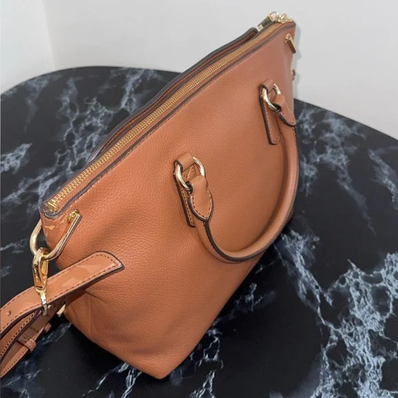 MICHAEL Michael Kors Elson Large Convertible Satchel in Brown Luggage AUTHENTIC - Picture 11 of 16